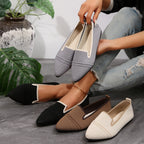 Damen Elegante Slipper mit spitzem Zehenbereich und geschmackvollem Kontrast-Riemen R&B