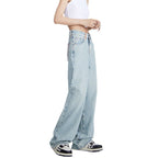 Damen weite Jeans im lässigen Stil mit hohem Bund und komfortablem Schnitt R&B