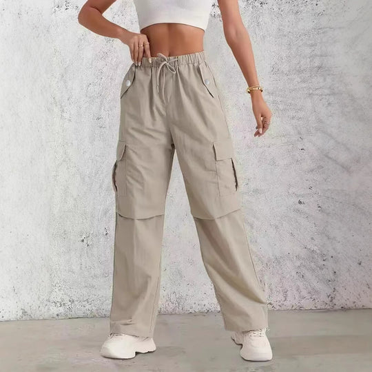Damen Cargo-Hose mit seitlichen Taschen und elastischem Bund R&B