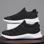 Damen Slip-On Sneakers mit elastischen Einsätzen und atmungsaktiver Stricktechnologie