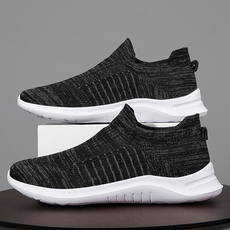 Damen Slip-On Sneakers mit elastischen Einsätzen und atmungsaktiver Stricktechnologie