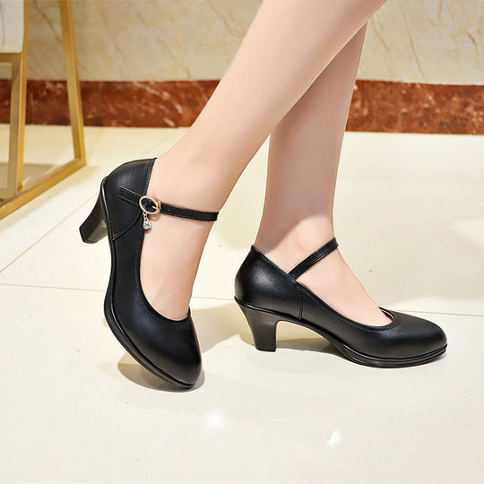 Damen Hochhackige Plateau-Pumps mit verstellbarem Riemendesign R&B