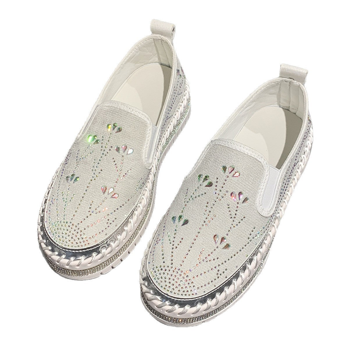 Damen Slip-On Sneakers mit funkelnden Applikationen und rutschfester Sohle R&B