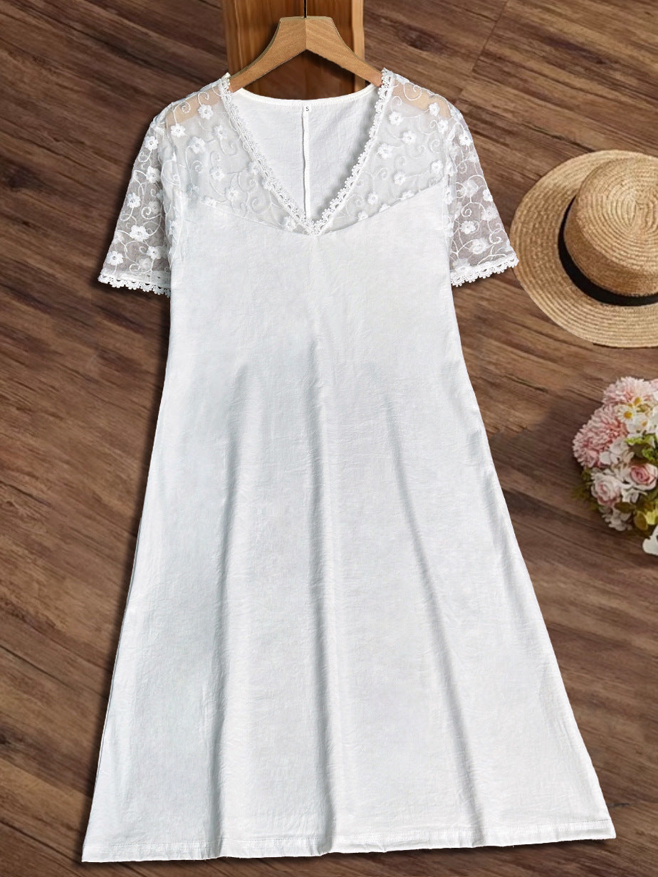 Damen luftiges Sommerkleid mit raffinierten Spitzenakzenten R&B