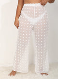 Damen luftige Strandhose mit voluminösen Pompom-Applikationen R&B