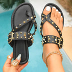 Damen Riemensandalen mit modischem Nieten-Design und komfortabler Fußbettung R&B