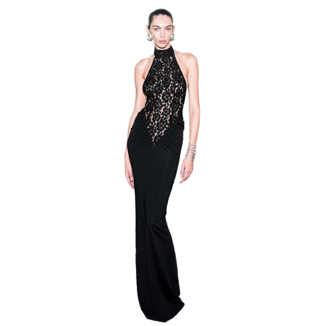 Damen Elegantes Spitzen-Maxikleid mit figurbetonter Silhouette R&B