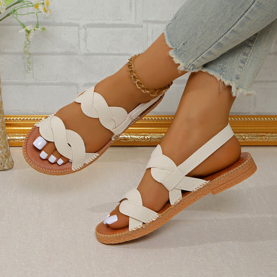 Damen Riemensandalen mit geflochtenen Details R&B