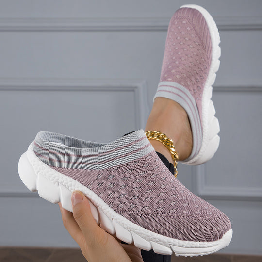 Damen nan sockenähnlicher Komfort-Slipper mit punktelastischem Strickoberteil segmentierter Dämpfungssohle und weichem Komfortfußbett R&B