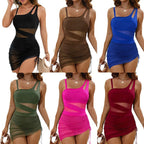 Damen einteiliger Badeanzug mit femininen Cut-Outs und modischer Raffung R&B