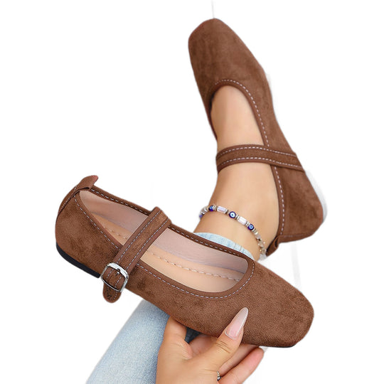 Damen Bequeme Ballerinas mit verstellbarem Riemchen R&B
