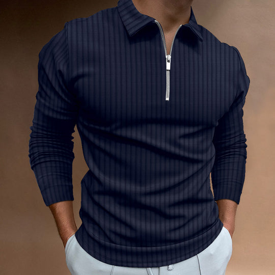 Herren modischer Poloshirt mit Reißverschluss R&B