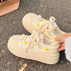 Damen Sportliche Freizeit-Sneaker mit elastischen Schnürsenkeln und atmungsaktivem Obermaterial