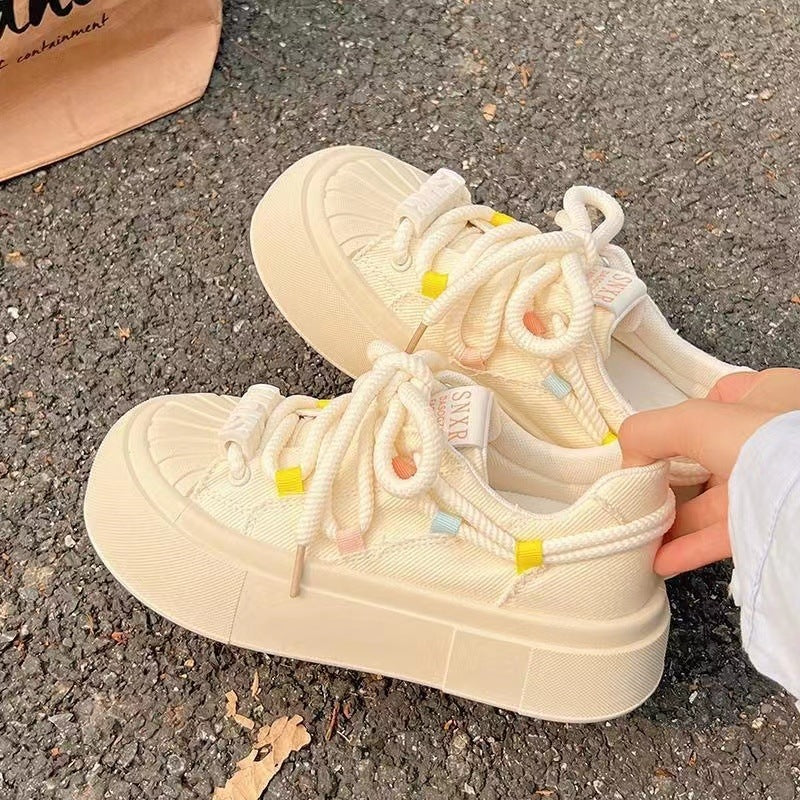 Damen Sportliche Freizeit-Sneaker mit elastischen Schnürsenkeln und atmungsaktivem Obermaterial