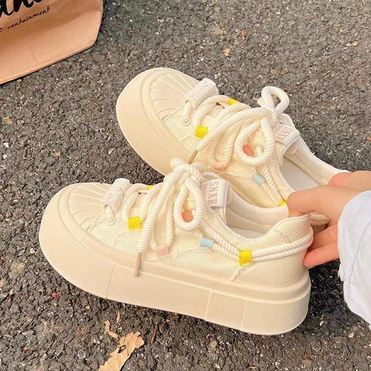 Damen Sportliche Freizeit-Sneaker mit elastischen Schnürsenkeln und atmungsaktivem Obermaterial R&B
