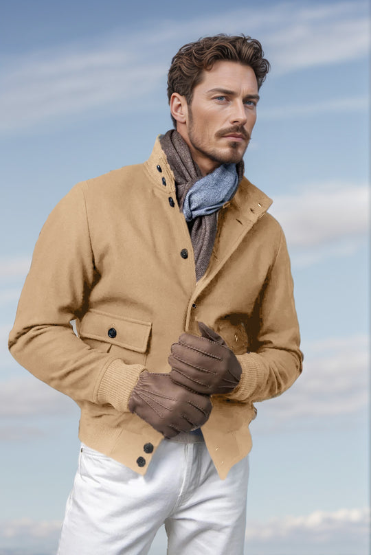 Herren lässige Jacke mit praktischen Taschen und elastischem Bund R&B