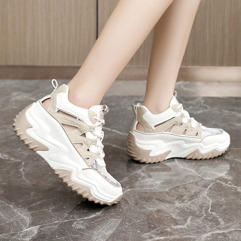 Damen Sportliche Chunky Sneakers mit atmungsaktiver Mesh-Oberfläche und robustem Profil R&B