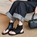 Damen modische Zehentrenner-Sandalen mit geschlossenen Fersen und seitlichem Reißverschluss R&B