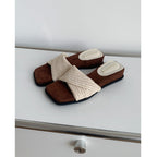 Damen Slip-On Sandalen mit modischem Flecht-Design