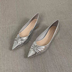 Damen elegante spitze Ballerinas mit kunstvollem Schleifenakzent R&B