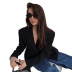 Damen Blazer mit betontem Schnitt und Taschen R&B