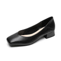 Damen elegante Ballerinas mit quadratischer Kappe und komfortablem Blockabsatz