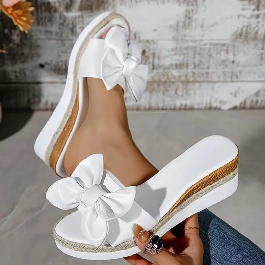 Damen Wedge-Sandaletten mit dekorativem Schleifendetail R&B