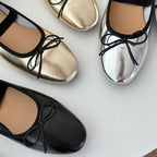 Damen Ballerinas mit Glanz-Finish und elastischem Einschlupf
