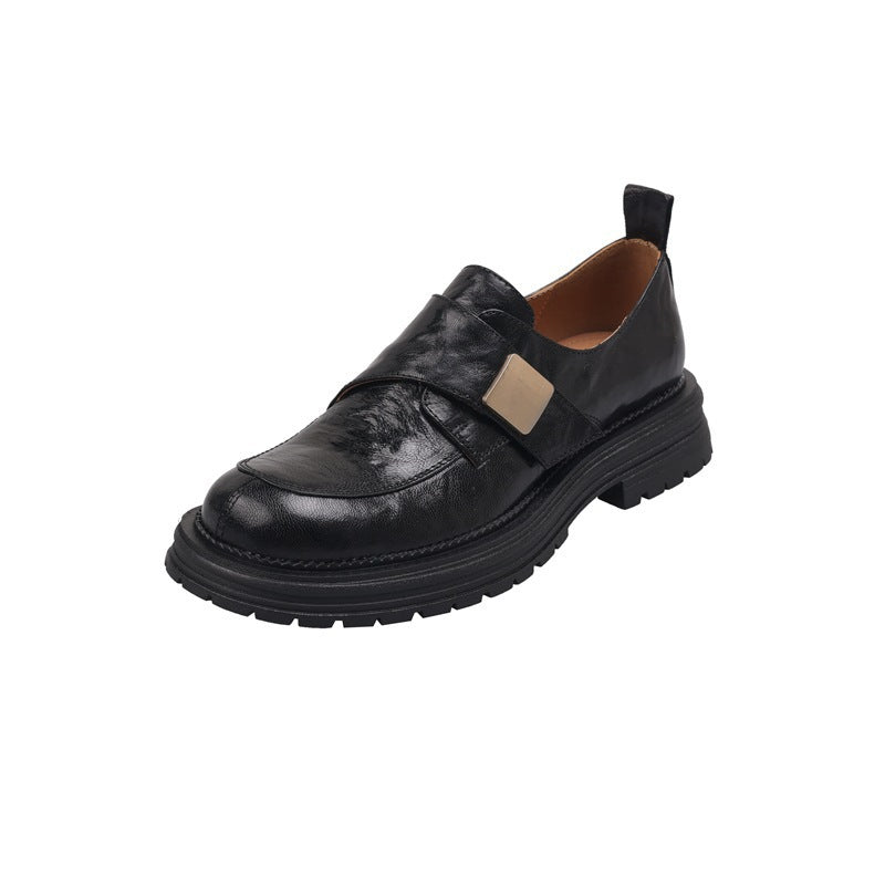 Damen modische Slip-On Schuhe mit dekorativem Schnallenverschluss