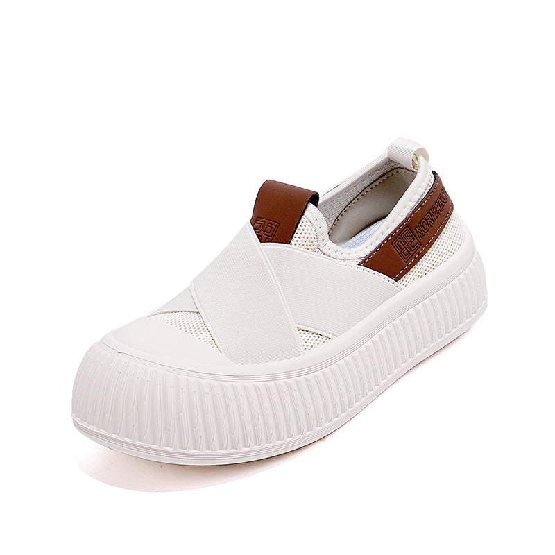Damen modische Slip-On Sneakers mit elastischem X-Design und rutschfester Sohle R&B