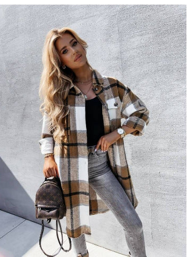 Damen Luftige Karobluse mit Knopfleiste und modernem Schnitt R&B