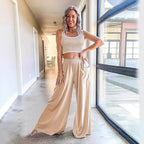 Damen Weit geschnittene Palazzo-Hose mit elastischem Bund und praktischen Taschen R&B