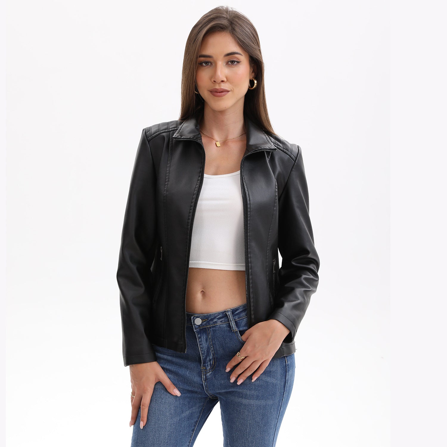 Damen Kunstlederjacke