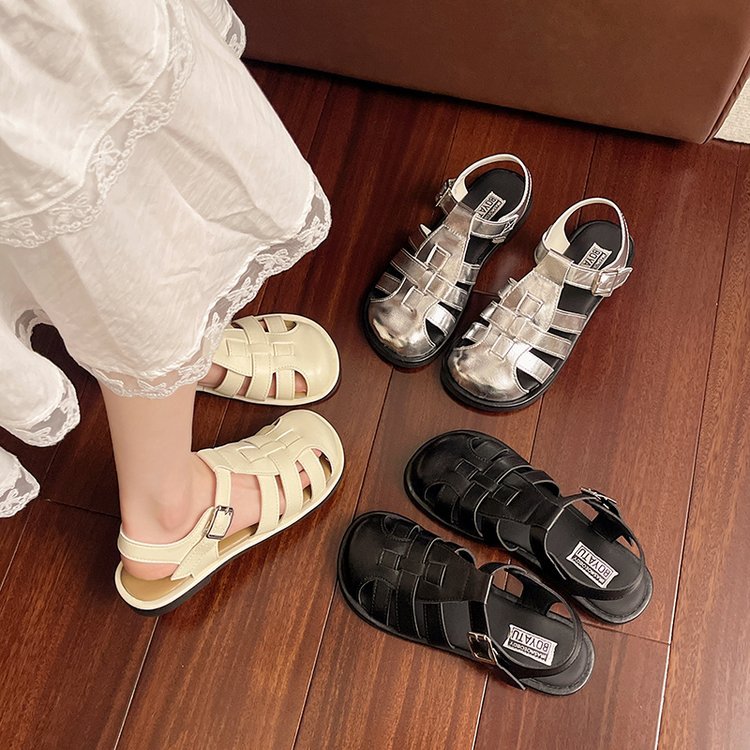 Damen Komfortable Sommer-Sandalen mit verstellbarem Schnallenverschluss und atmungsaktiven Riemen R&B