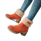Damen Winterstiefel mit kuscheligem Kunstfellkragen und robustem Sohlenprofil R&B