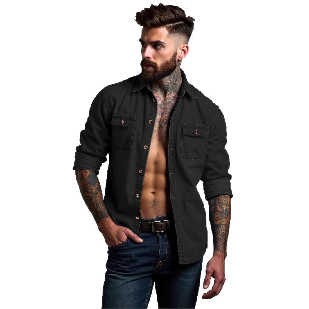 Herren lässige Baumwollhemd R&B