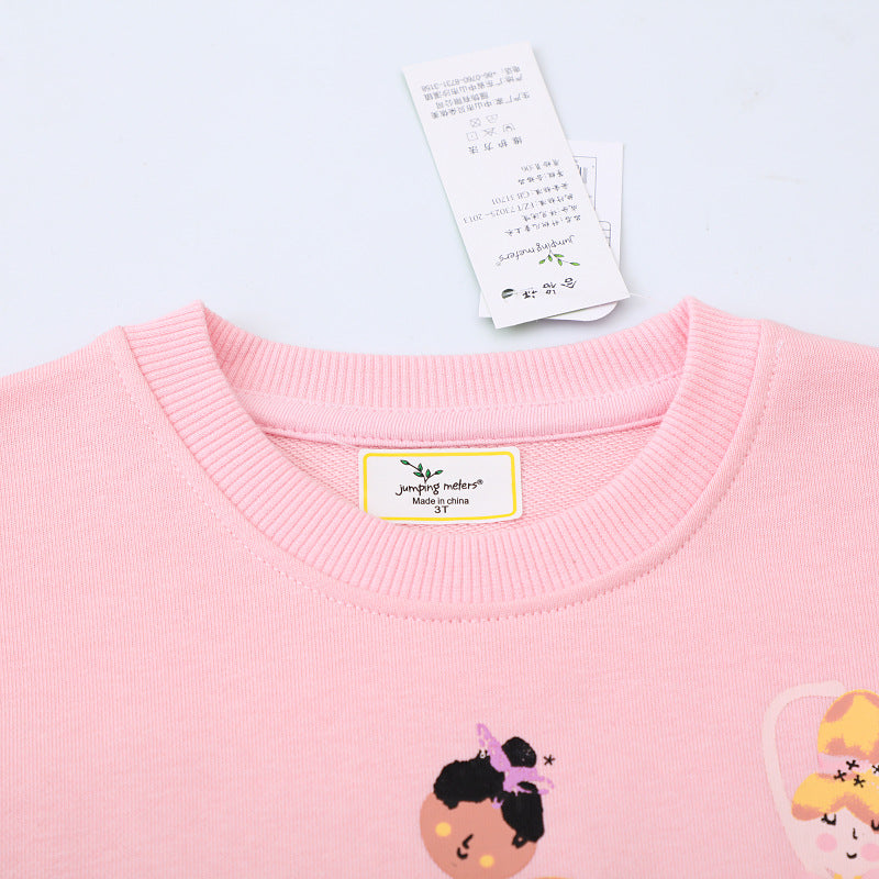 Mädchen Sweatshirt mit Tüllrock und bunten Ballerina-Applikationen R&B