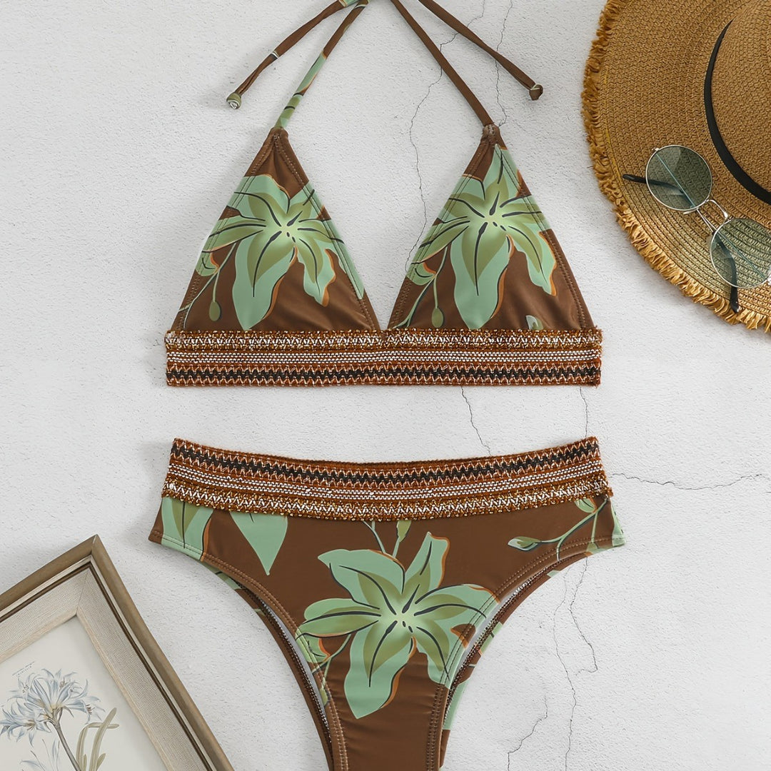 Damen Triangel-Bikini mit floralem Muster und komfortablem Tragekomfort R&B