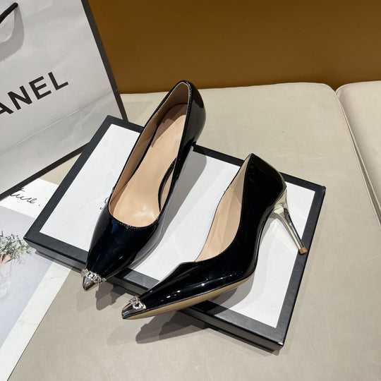 Damen Elegante und schicke High Heels mit glitzerndem Zehen-Detail R&B