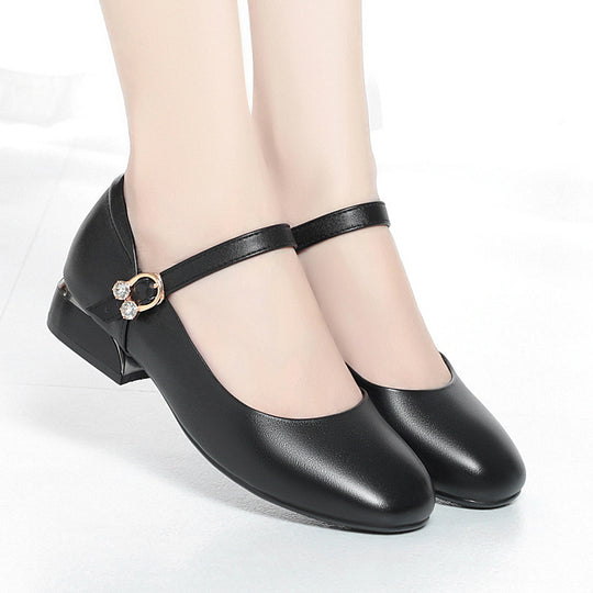 Damen Mary Jane Ballerinas mit elegantem Riemchen und modischem Strassdetail R&B