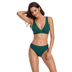 Damen Bikini-Set mit sportlichem V-Ausschnitt und hohem Taillenslip R&B