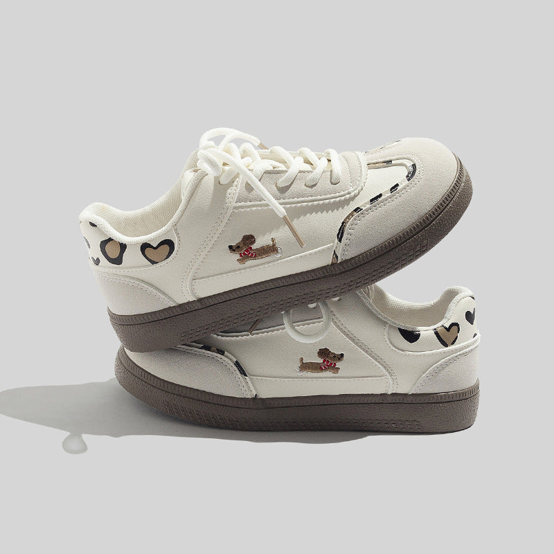 Damen modische Sneakers mit verspieltem Hunde-Design und bequemer Dämpfung R&B