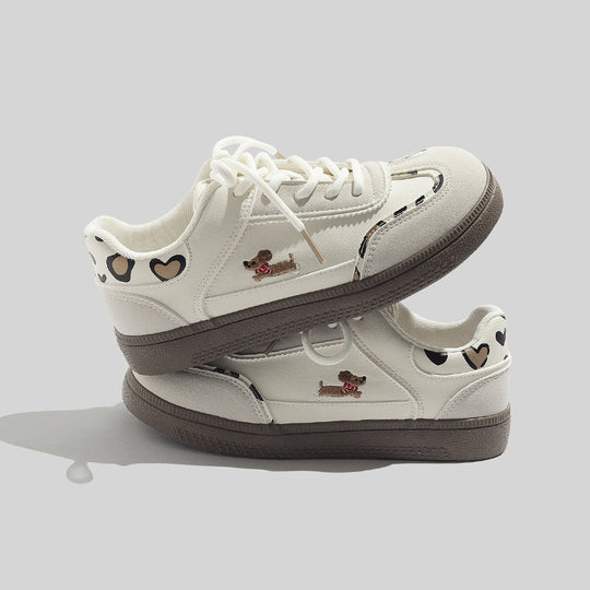 Damen modische Sneakers mit verspieltem Hunde-Design und bequemer Dämpfung R&B