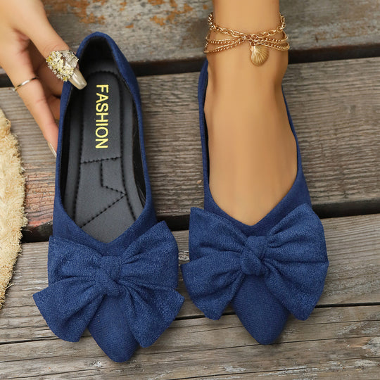 Damen Ballerinas mit eleganter Schleifenapplikation und spitzem Zehenbereich R&B