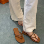 Damen Zehentrenner-Sandalen mit eleganten Riemchen und komfortablem Fußbett R&B