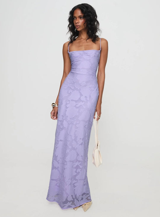 Damen Elegantes Abendkleid mit floralem Spitzenmuster und Spaghettiträgern R&B