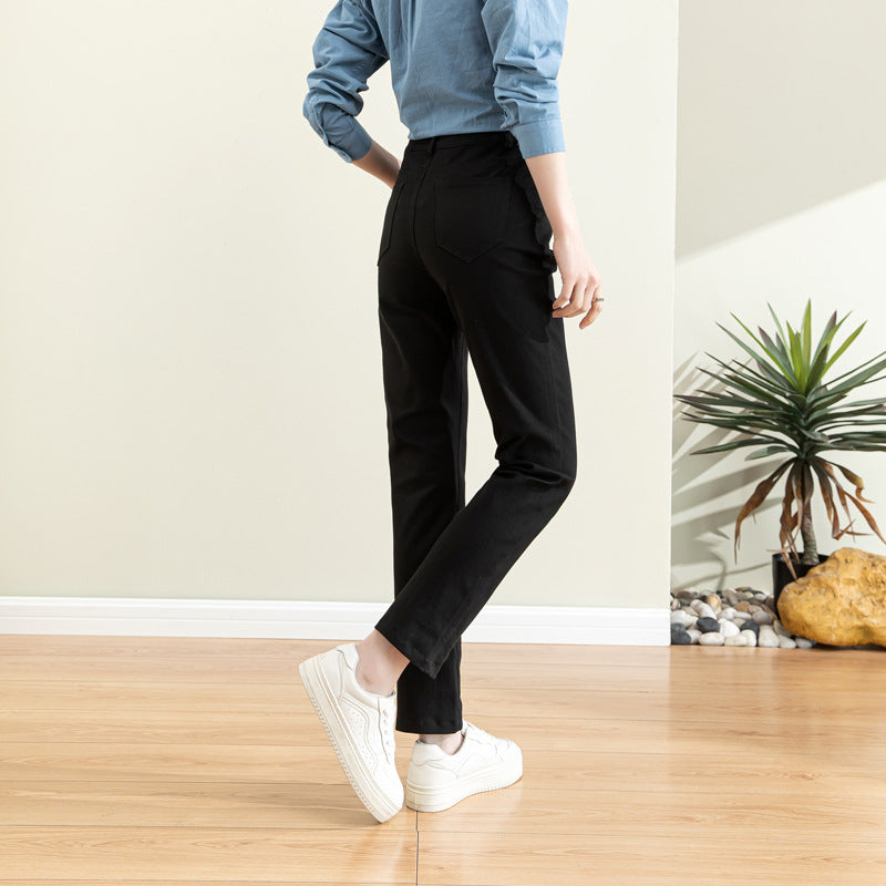 Damen Chino Stoffhose mit Hochbund