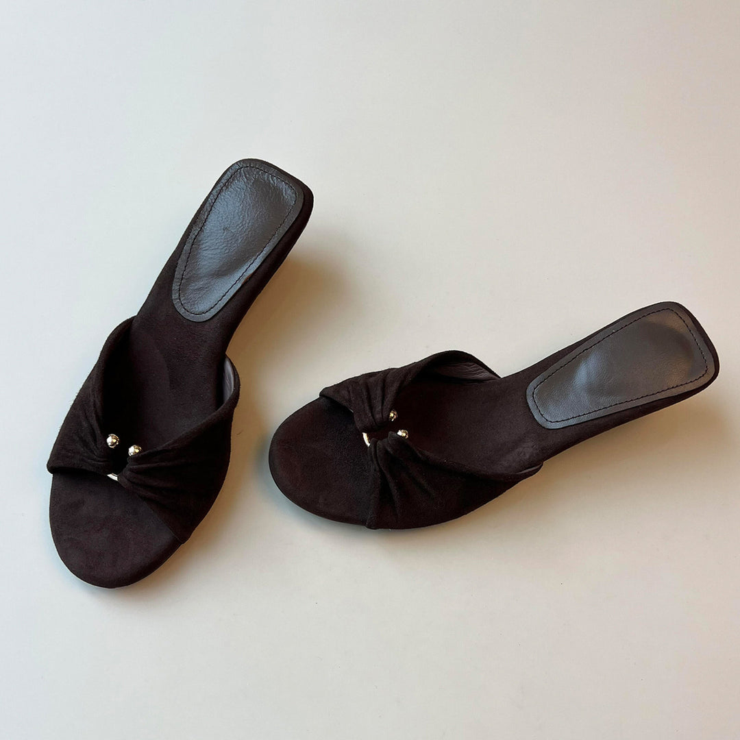 Damen Pantoletten mit elegantem Knoten-Design und komfortabler Fußbettgestaltung R&B
