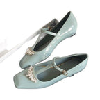 Damen Elegante und stilvolle Ballerinas mit Perlenapplikation