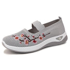 Damen Slip-On Ballerinas mit floralem Strickdesign R&B